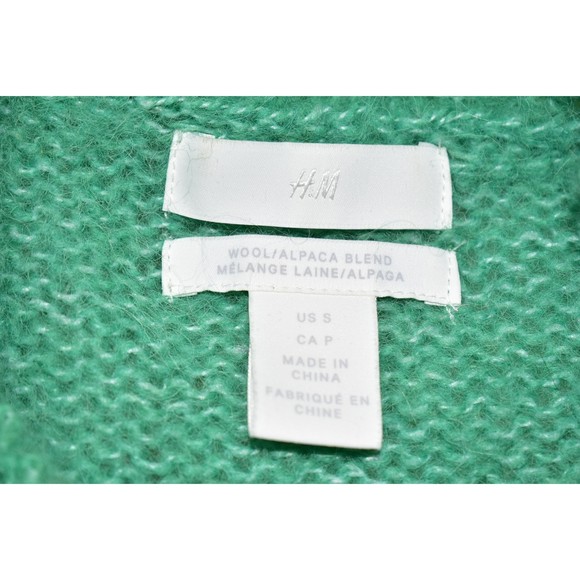 H&M Wool Alpaca Blend Sweater Size S Oversized Pullover Mint Green Fuzzy New - Picture 5 of 11